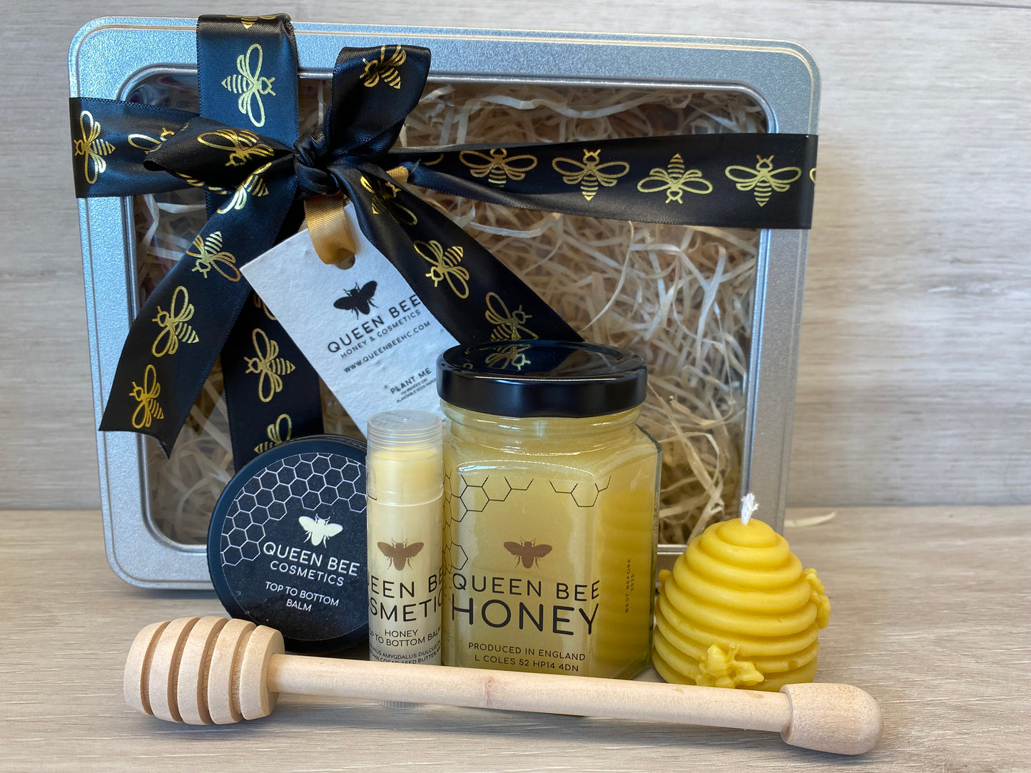 Raw Honey, Natural Balms & Beeswax Candle Tin Gift Set