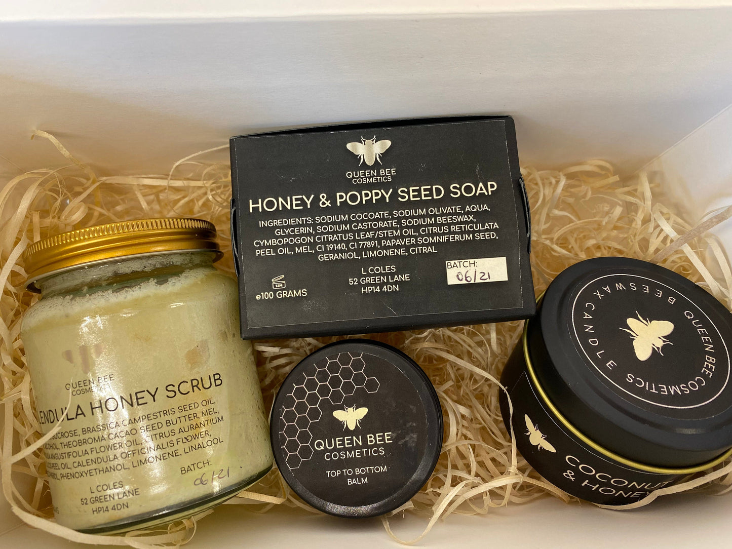 Bath Gift set - Natural Balms, Beeswax Candle, Sugar Scrub & Soap